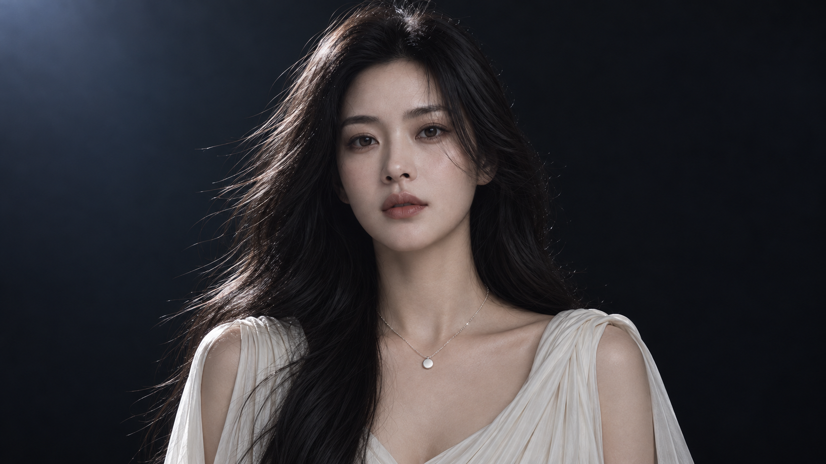 정면 시선과 명암을 강조한 화보 · AI 연출 화보